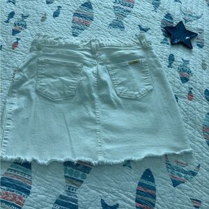 Lilly Pulitzer White Denim Mini Skirt with Raw Hem